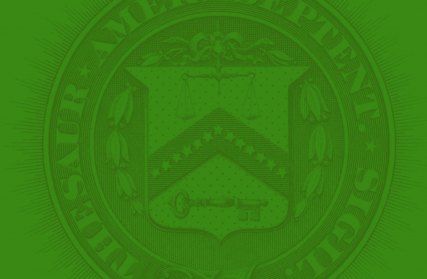 Green treasury seal background